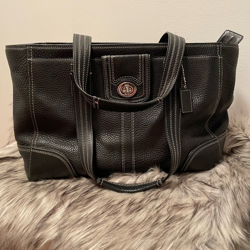 Coach Black Pebble Leather Purse